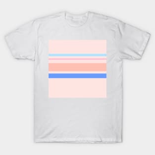 A gorgeous merge of Powder Blue, Soft Blue, Little Girl Pink, Very Light Pink and Pale Rose stripes. T-Shirt